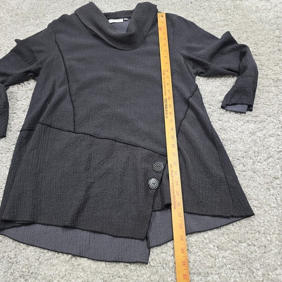 Habitat Clothes To Live In Shirt Womens Large Gray Cowl Neck Long Sleeve Minimal - Picture 10 of 12